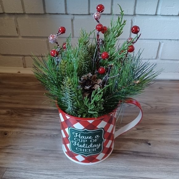 Pioneer Woman Red White Plaid Holiday Cheer Tabletop Decoration, 12 inch - Picture 1 of 3